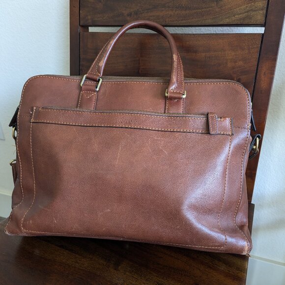 Banuce Full Grain Leather Briefcase Work Bag in Brown - Picture 13 of 16